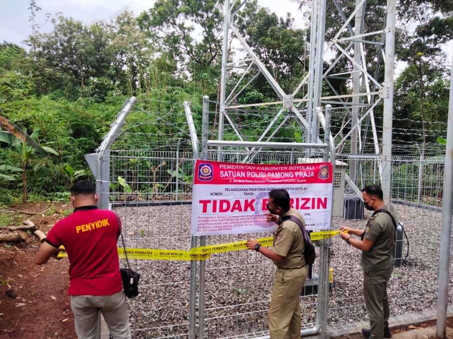 Lagi, Satpol PP Boyolali Segel 2 Tower BTS